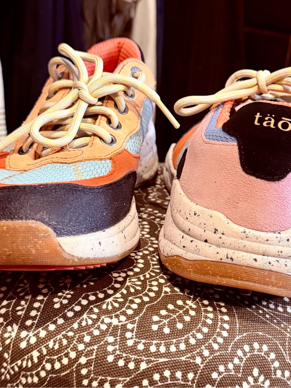 Taos Footwear Women's Multicolor Athletic Sneakers - Pink, Orange, Blue